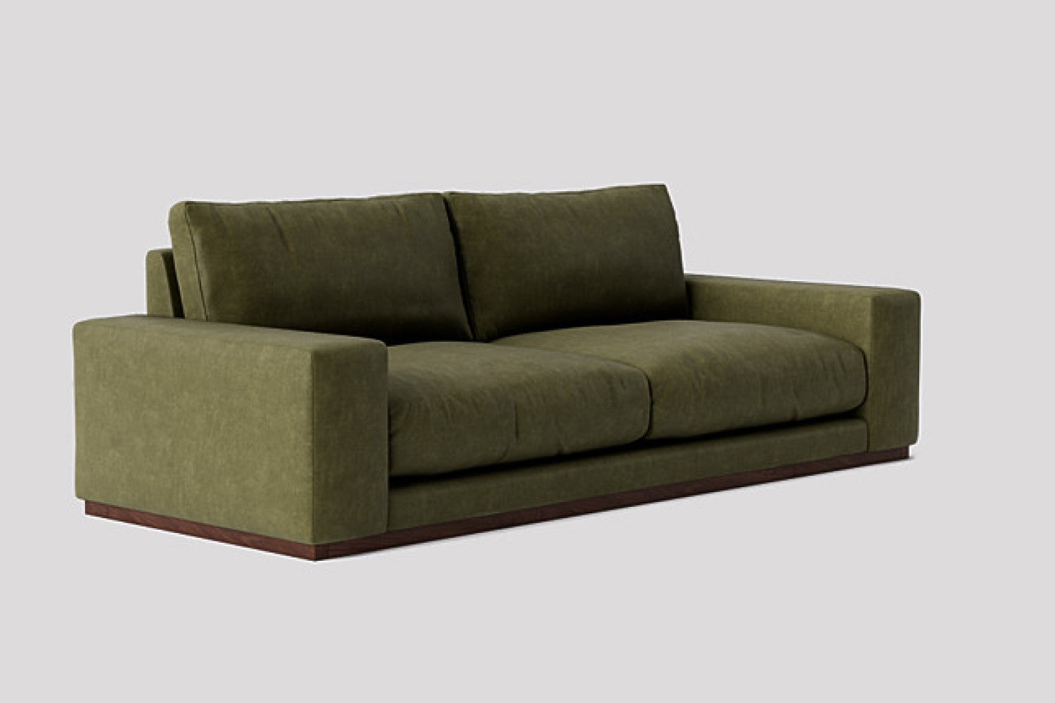 Valencia Talia Top Grain Leather Loveseat Sofa, Olive Green