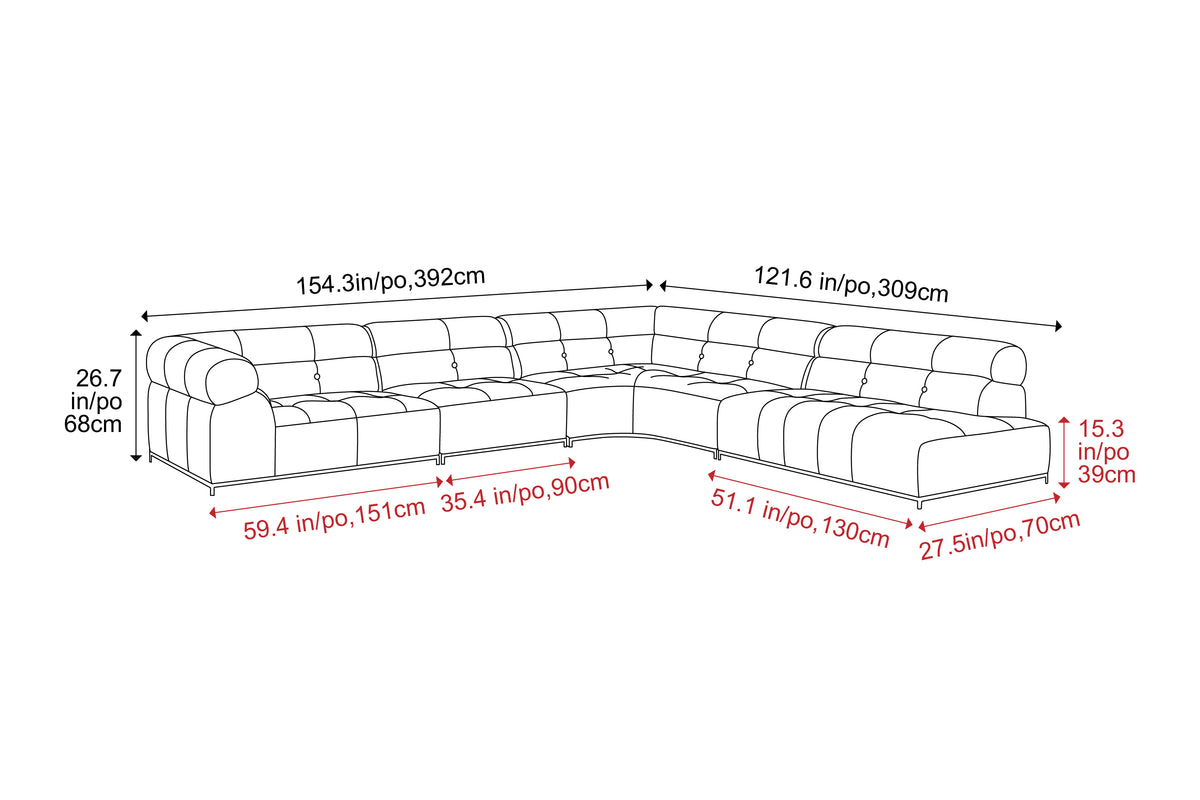 Tazio Leather Corner Sectional Sofa