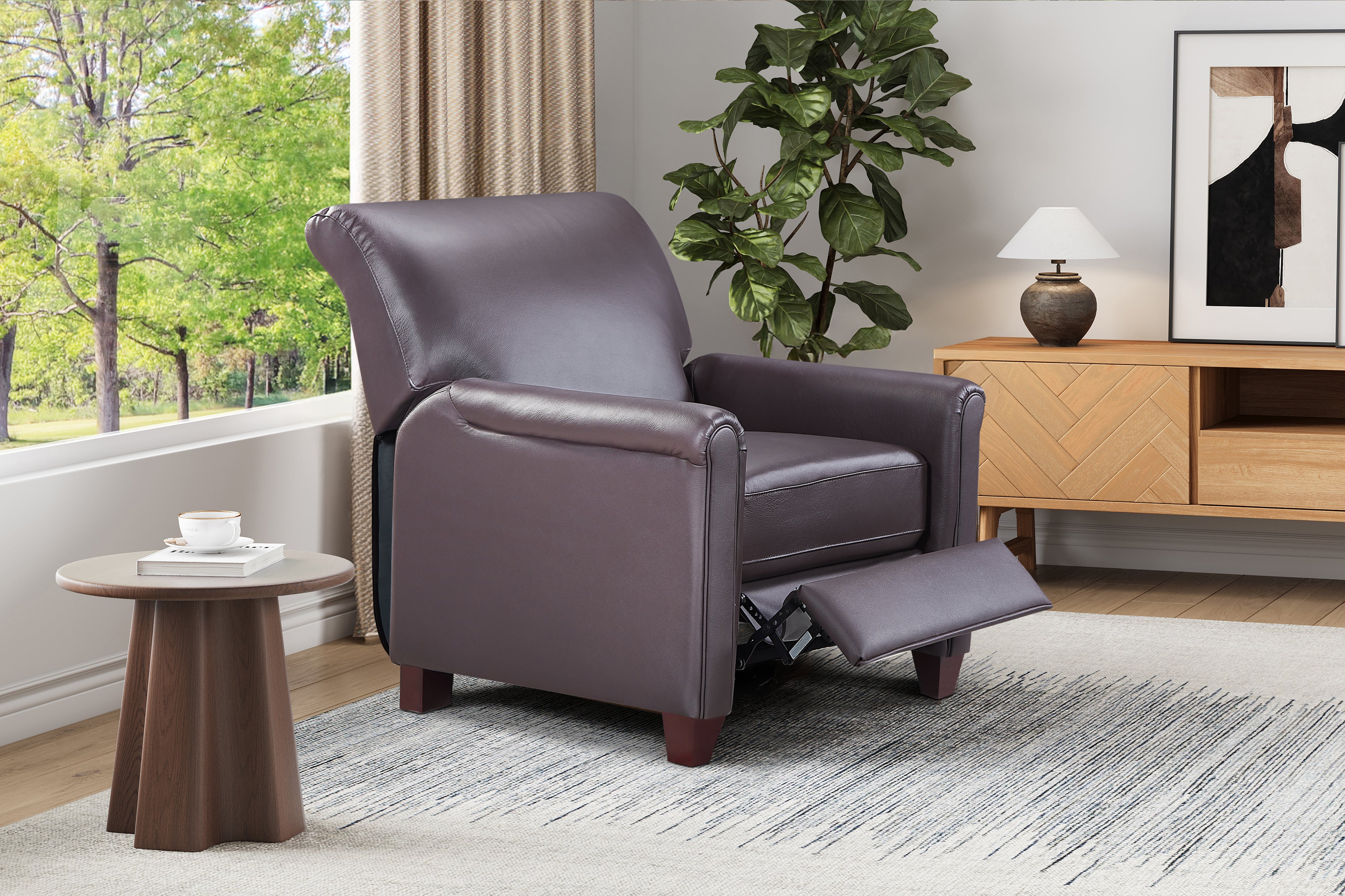 Valencia Terrance Top Grain Leather Recliner Chair, Chocolate