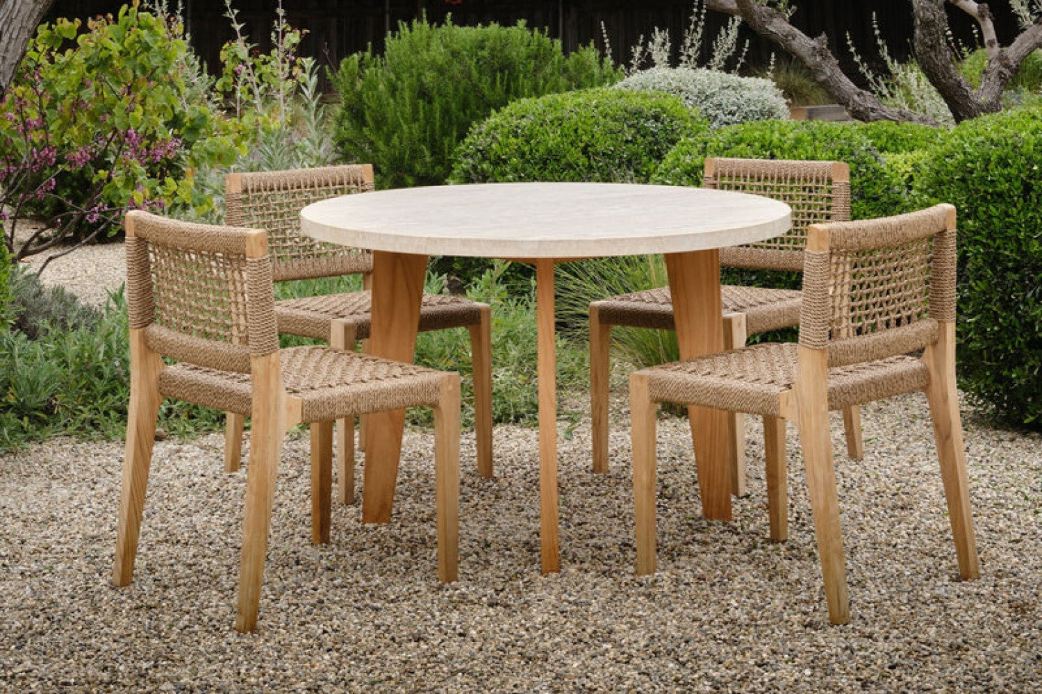 Valencia Thaddeus Teak Armless Outdoor Dining Chair, Natural