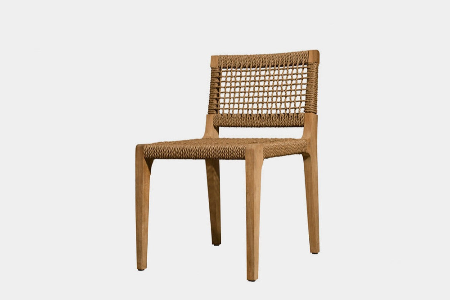 Valencia Thaddeus Teak Wood Armless Dining Chair, Natural