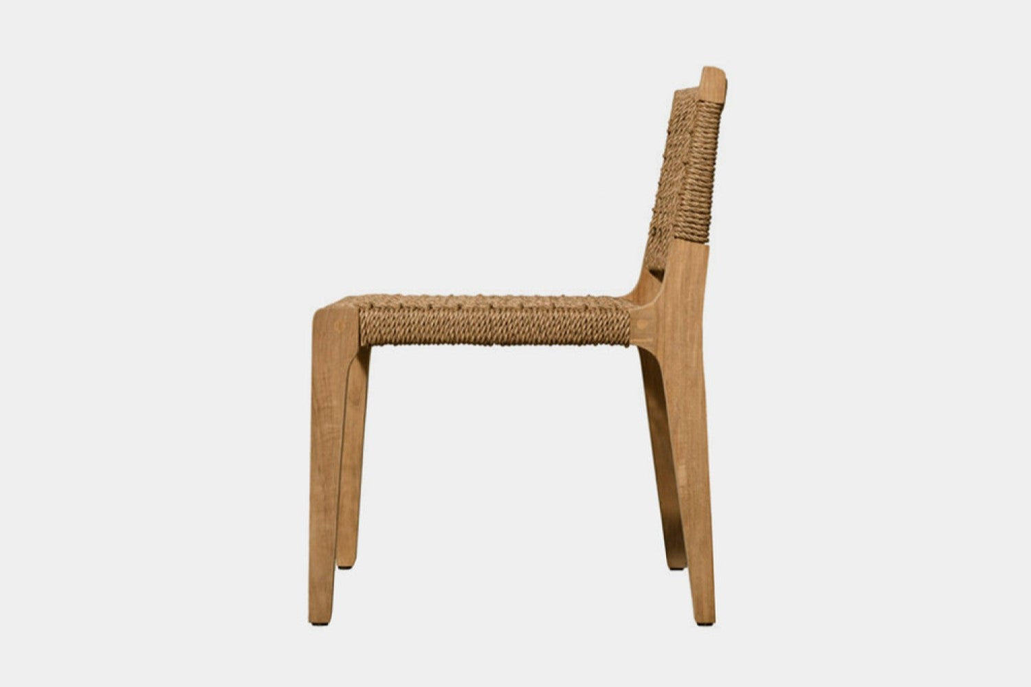 Valencia Thaddeus Teak Wood Armless Dining Chair, Natural