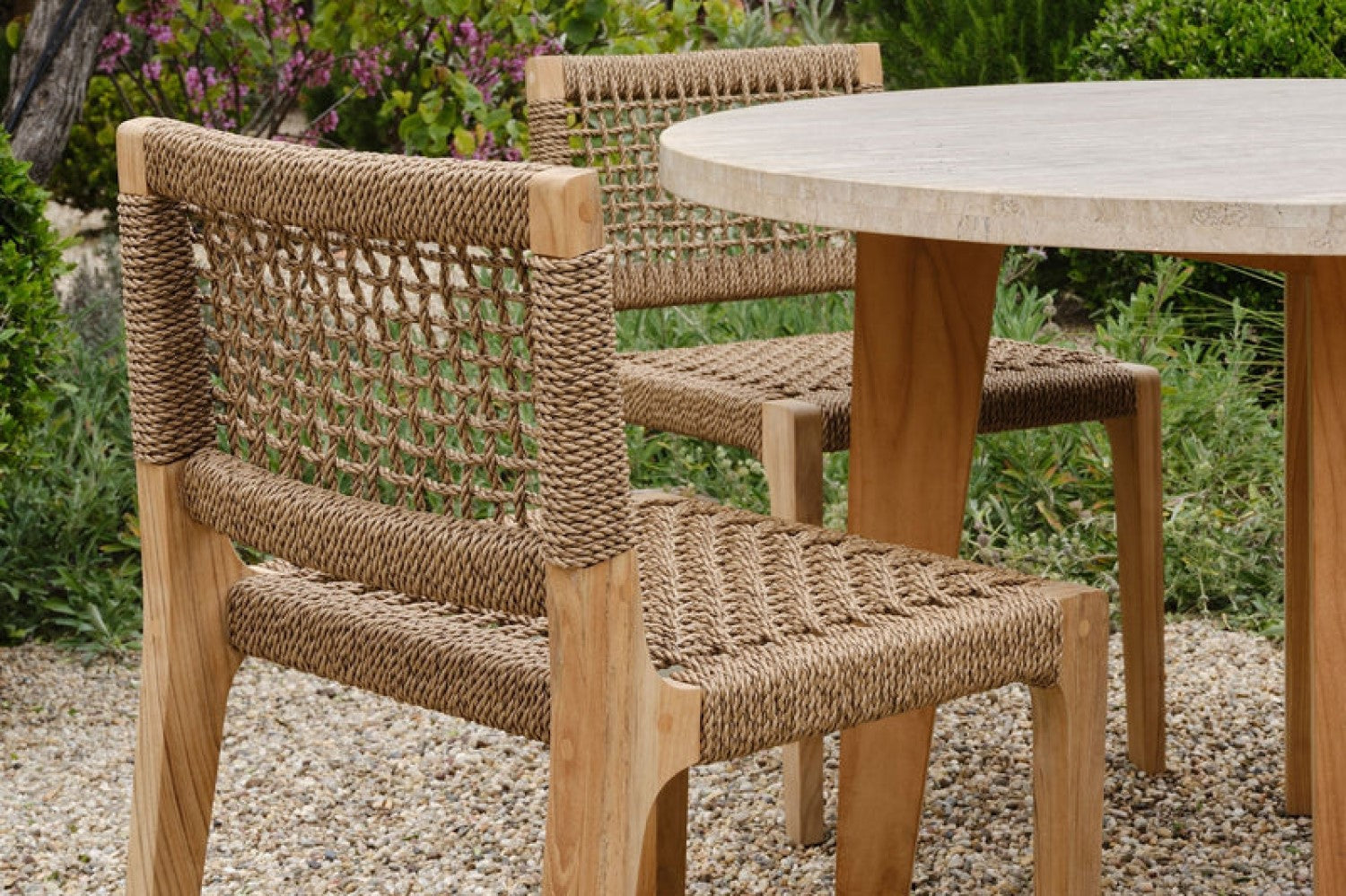 Valencia Thaddeus Teak Armless Outdoor Dining Chair, Natural