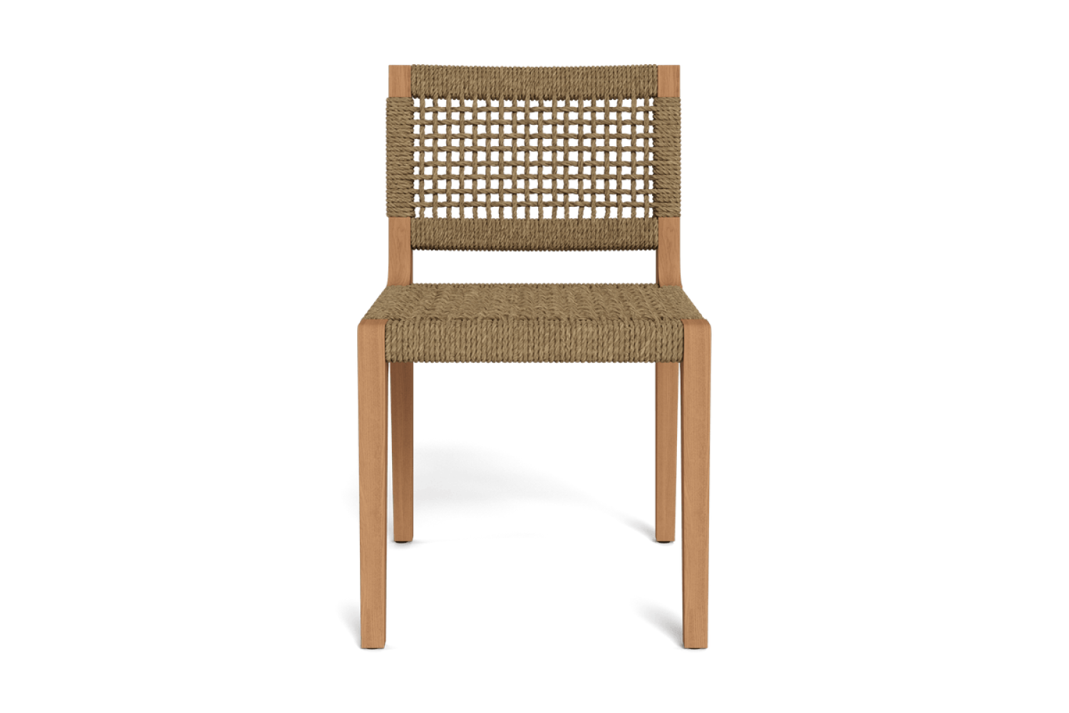 Valencia Thaddeus Teak Wood Armless Dining Chair, Natural