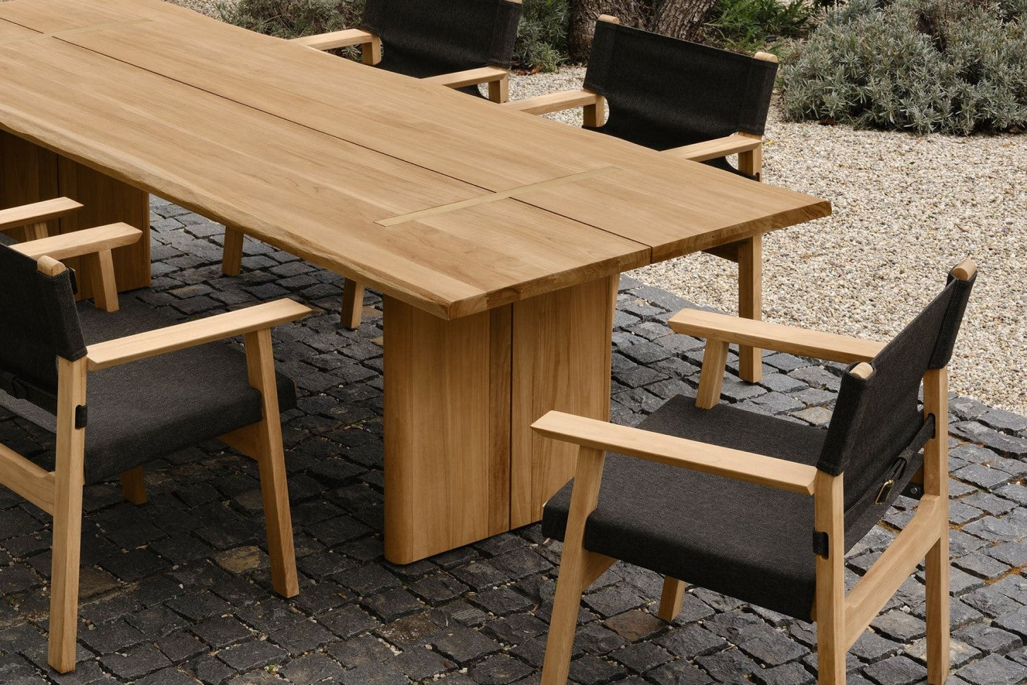 Valencia Thaddeus Teak Outdoor Dining Table, Natural