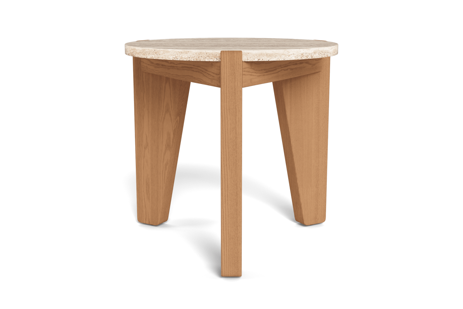 Valencia Thaddeus Teak Round Outdoor Side Table, Natural