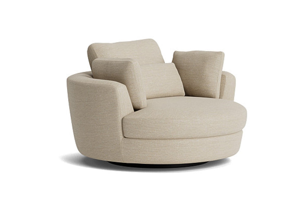 Valencia Thaisa Grande Weaved Fabric Swivel Accent Chair, Beige