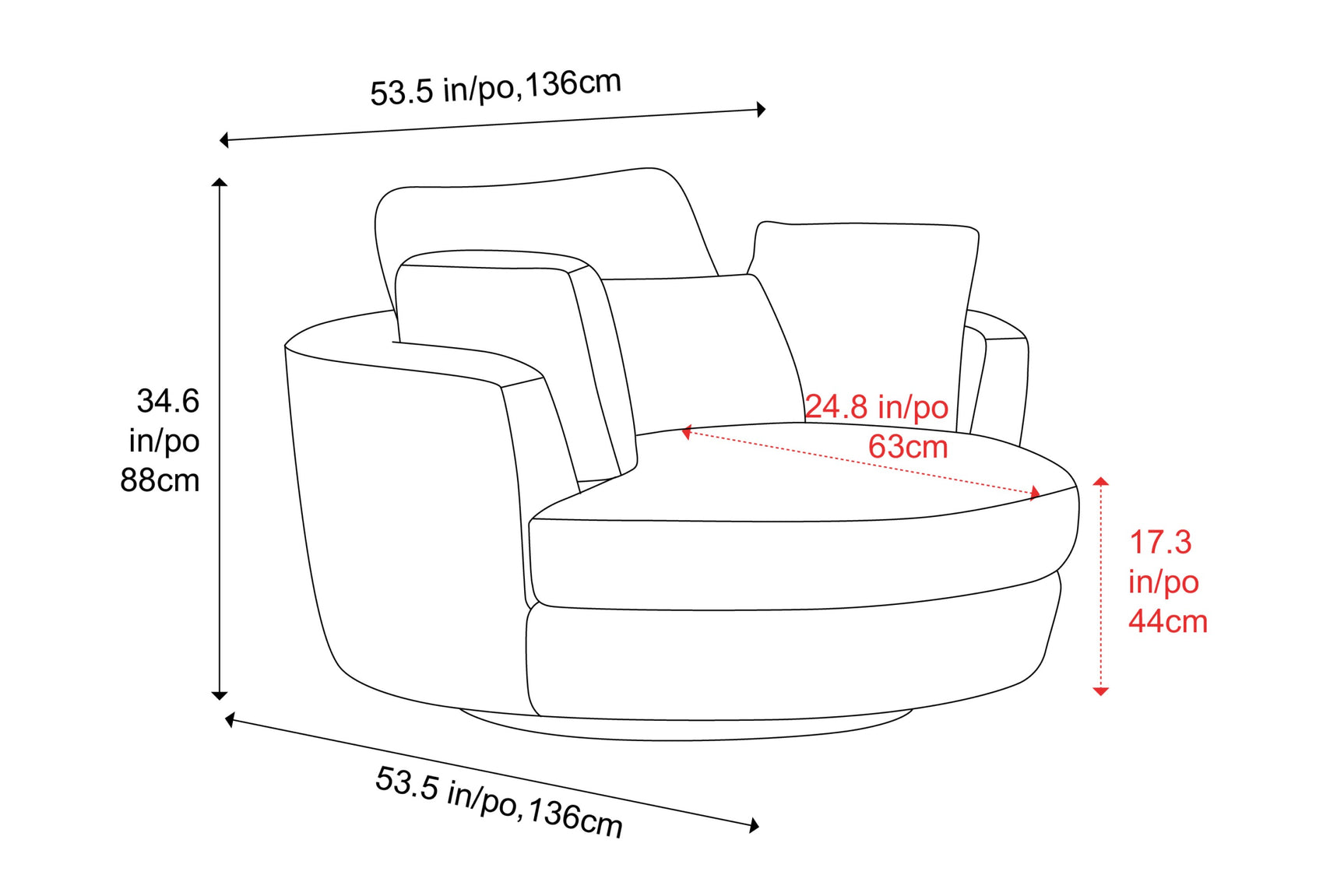 Thaisa Fabric Swivel Chair