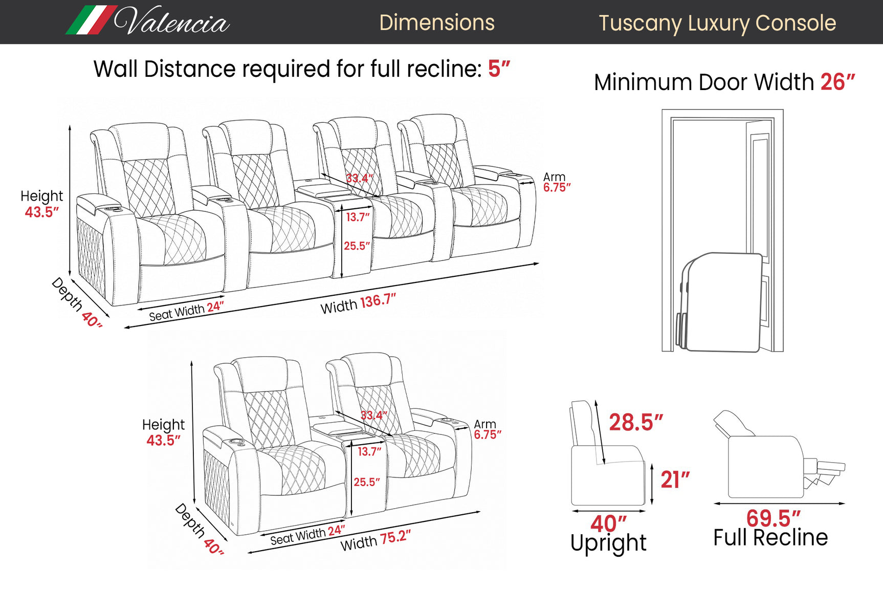 Tuscany Luxury Console with Built-In Refrigerator