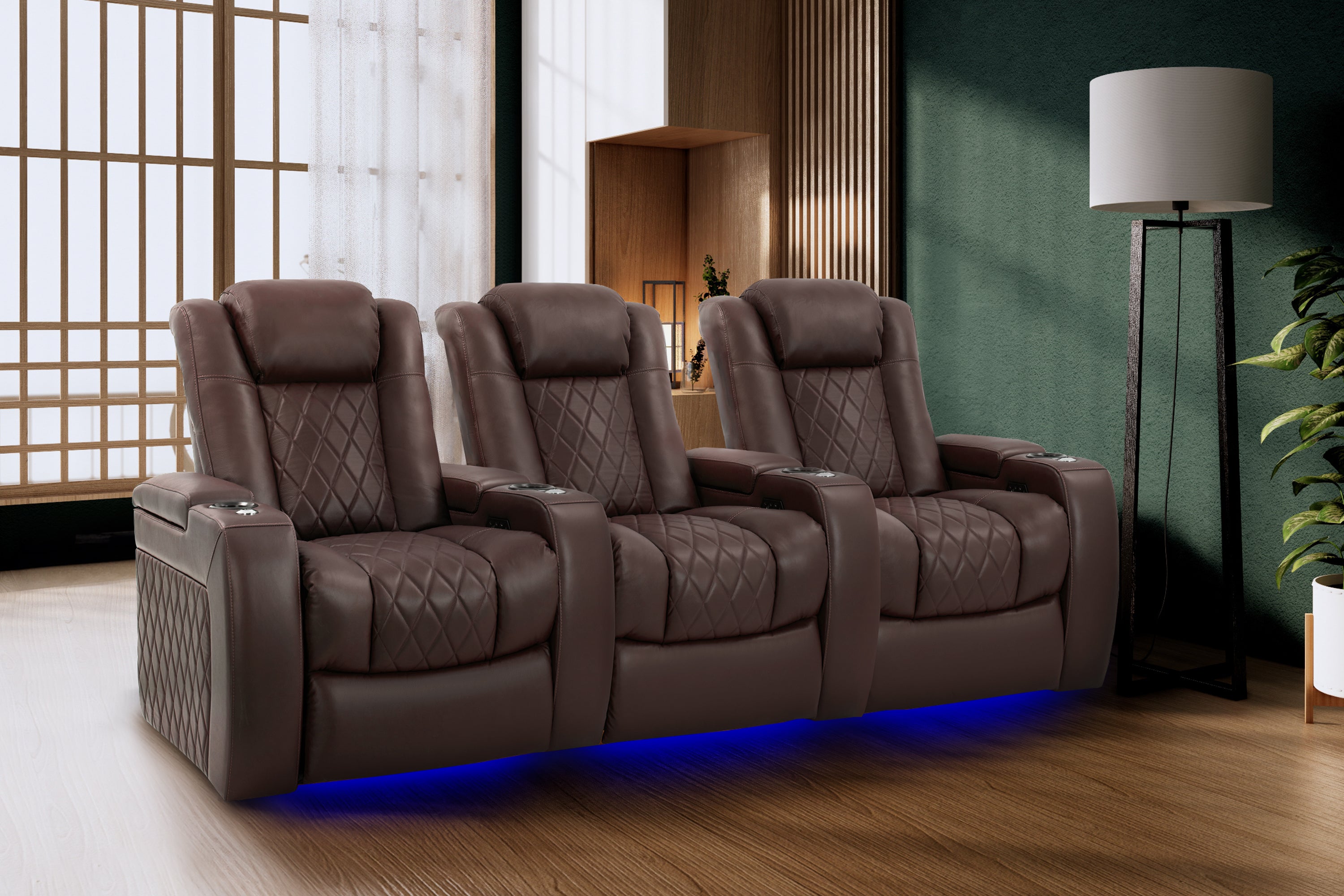 Valencia Tuscany Home Theater Seating, Russet Brown