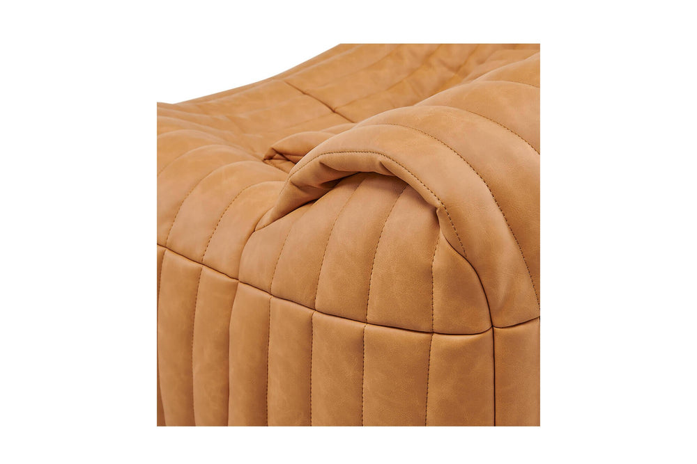 Valencia Maris Aniline Leather Accent Chair, Camel Color