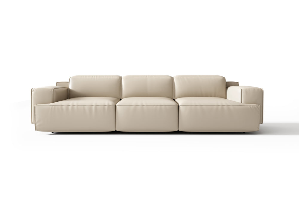 Valencia Valentina Leather Three Seats Recliner Sofa, Beige