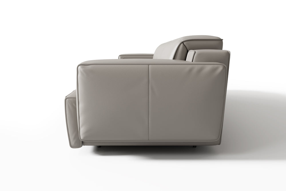 Valencia Valentina Leather Three Seats Recliner Sofa, Light Grey