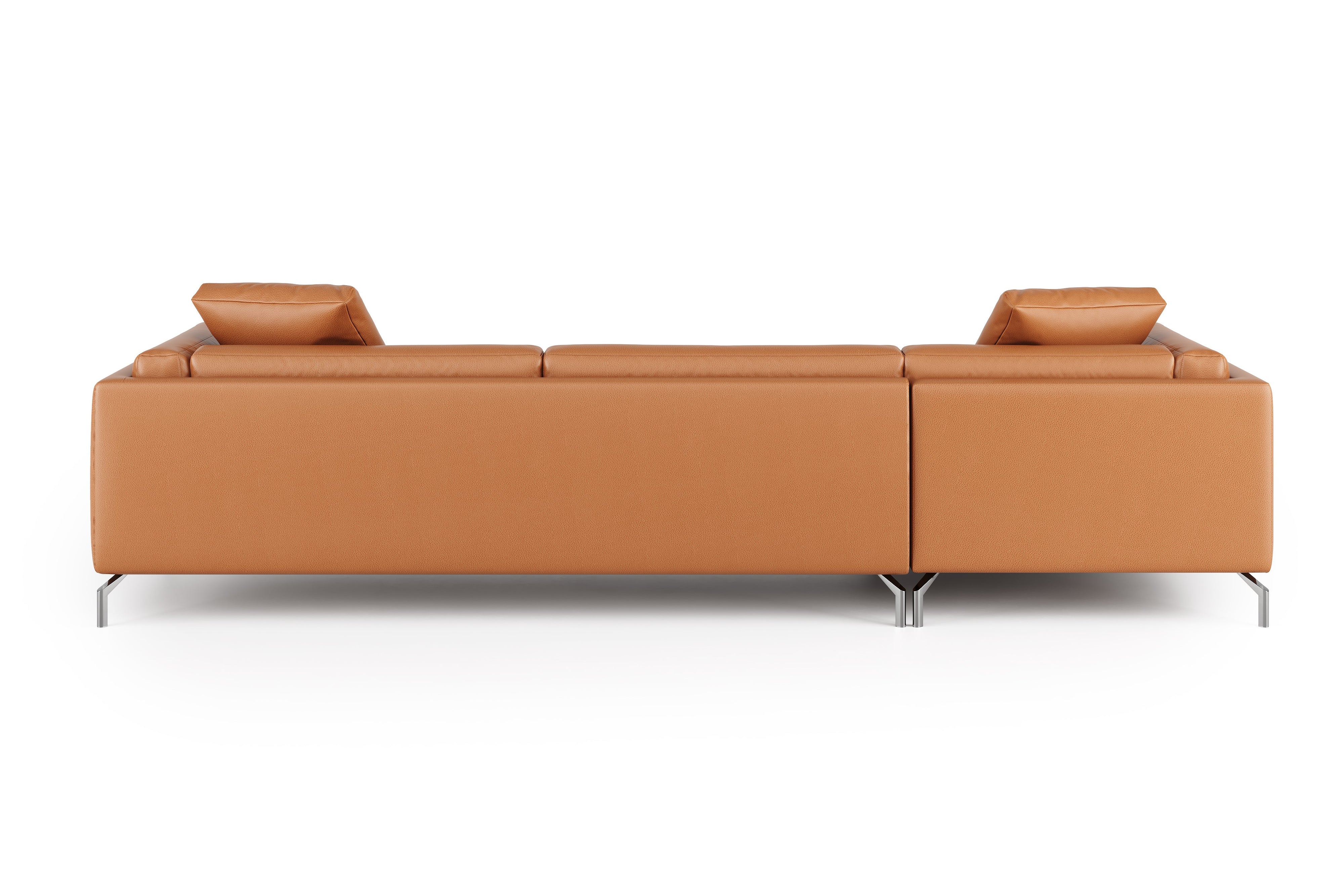 Valencia Zadar Leather Sofa with Right Chaise, Cognac