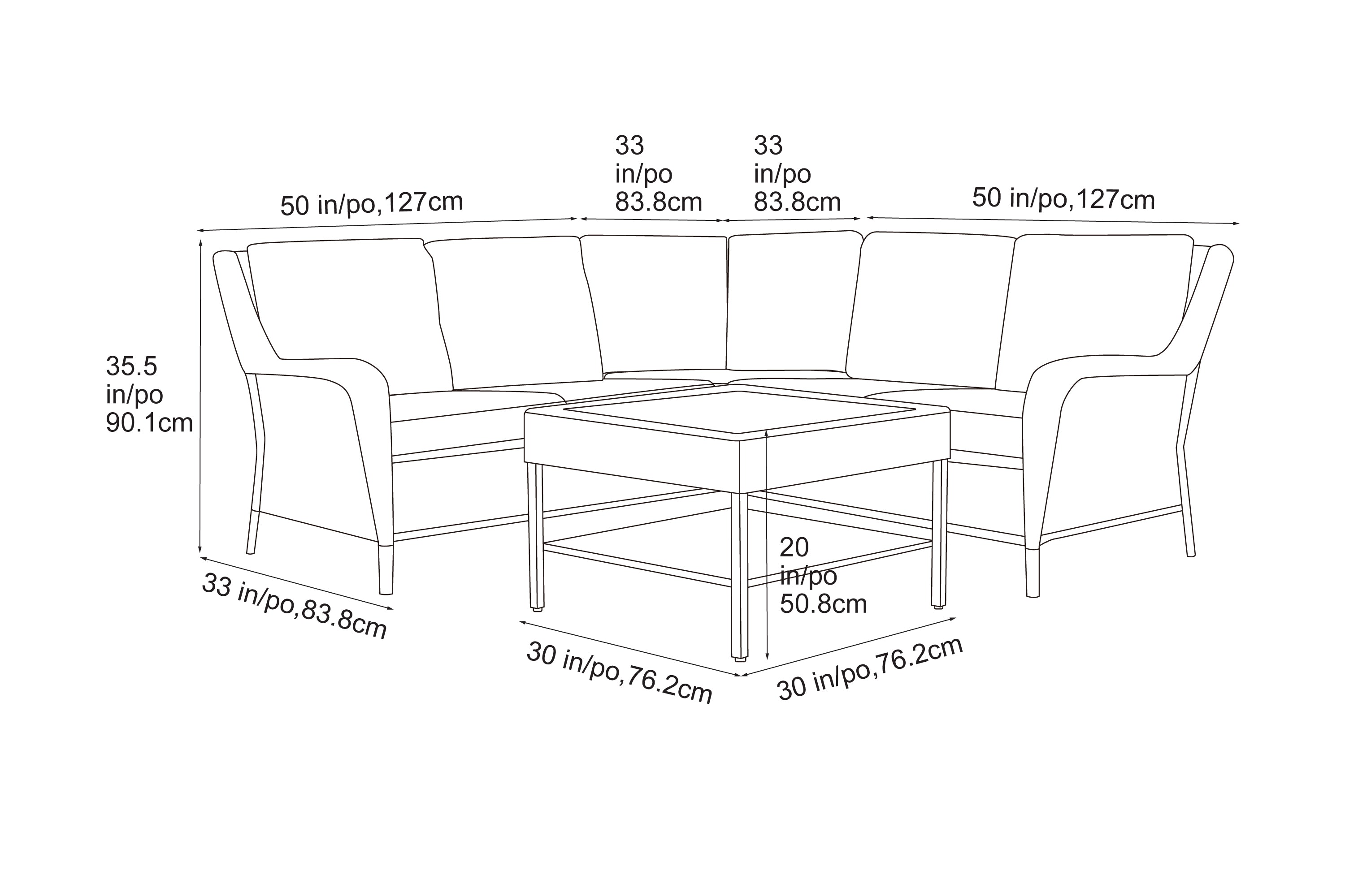 Brendon Outdoor Corner Sectional Set