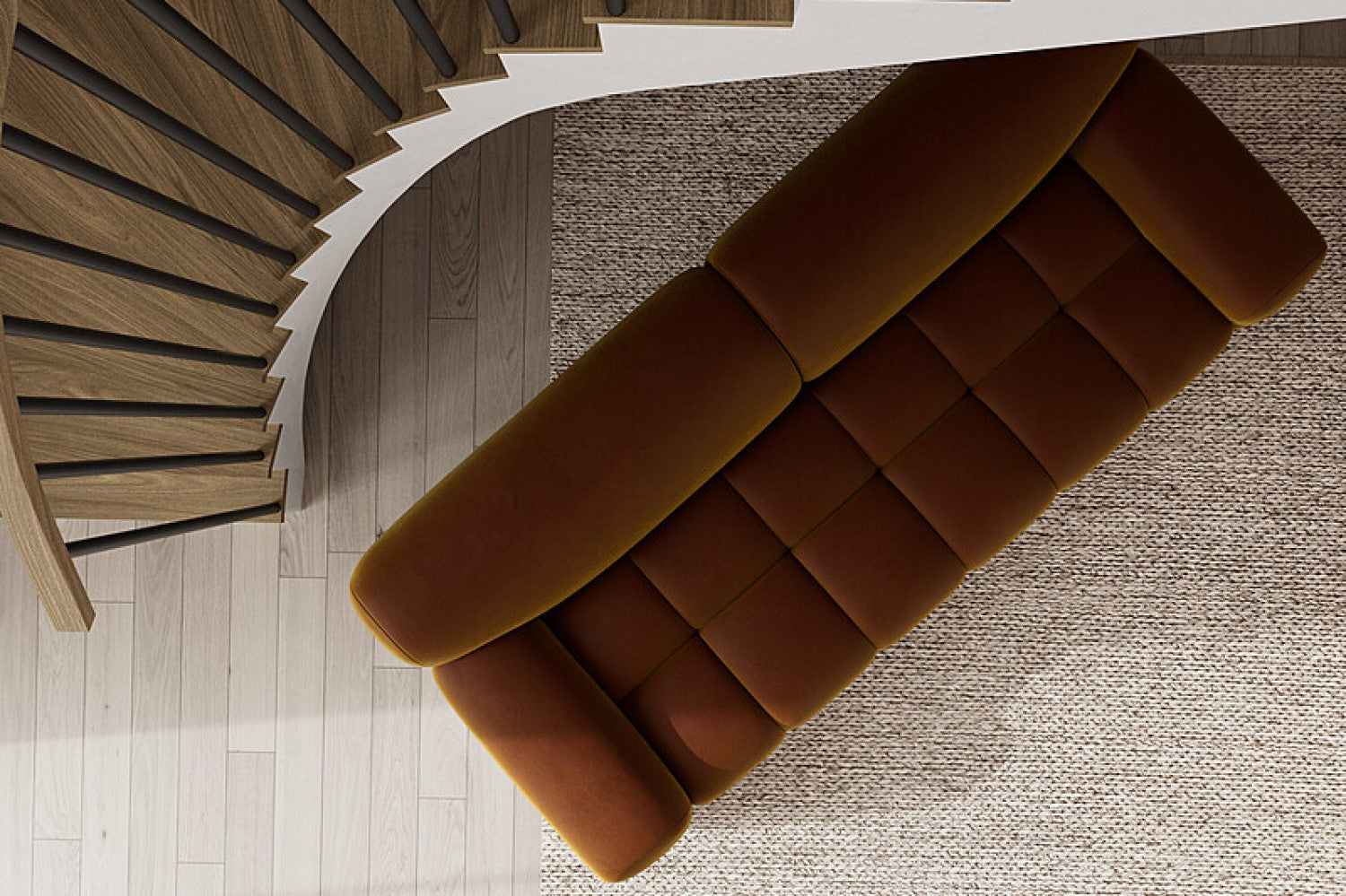 Brielle Velvet Fabric Sofa