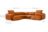 Valencia Valentina Distressed Leather Corner Recliner Sectional Sofa