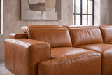Valencia Valentina Distressed Leather Corner Recliner Sectional Sofa