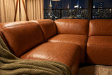 Valencia Valentina Distressed Leather Corner Recliner Sectional Sofa