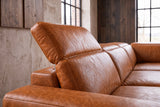 Valencia Valentina Distressed Leather Corner Recliner Sectional Sofa