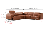 Valencia Valentina Distressed Leather Corner Recliner Sectional Sofa