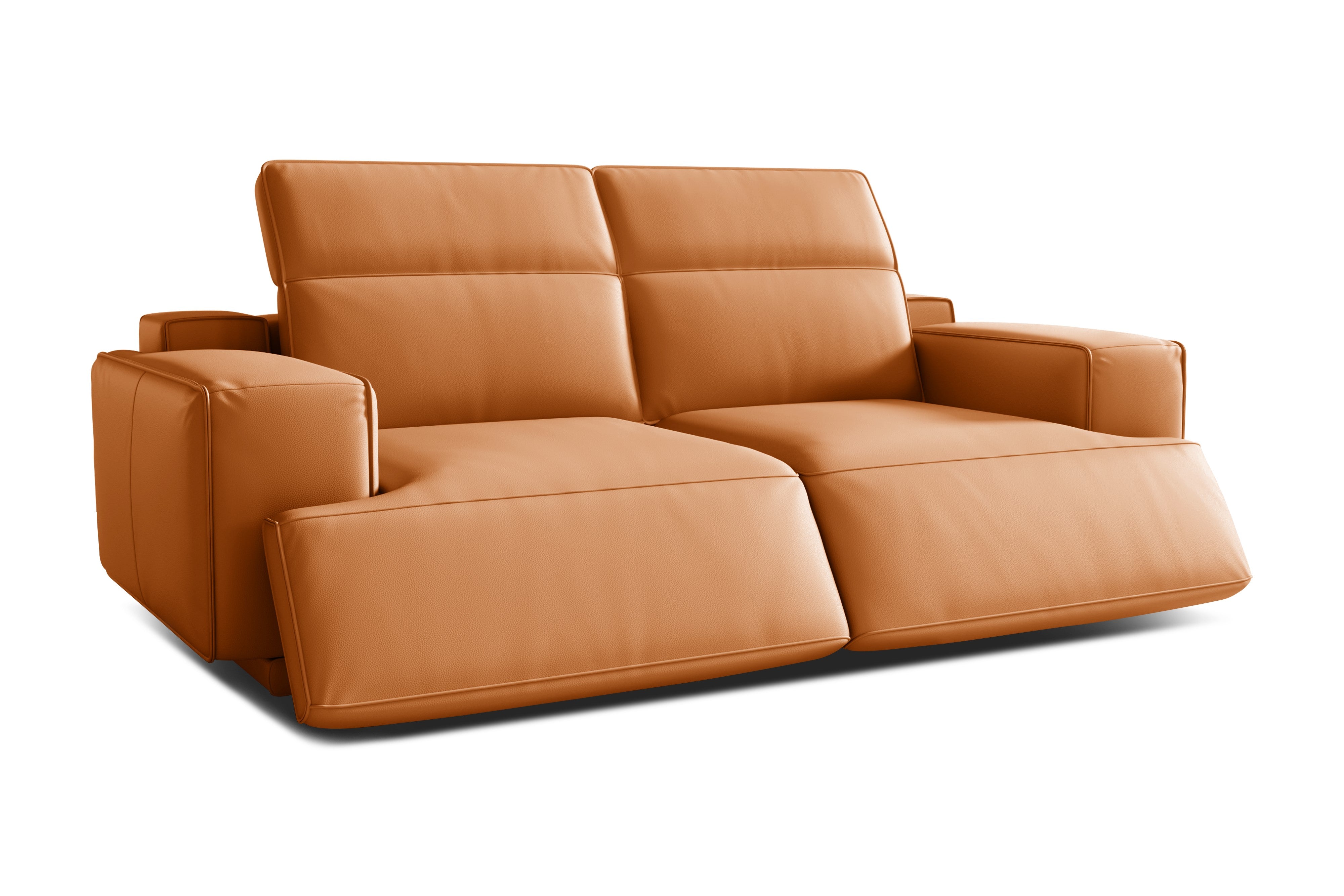 Valencia Valentina Leather Loveseat Recliner Sofa, Cognac