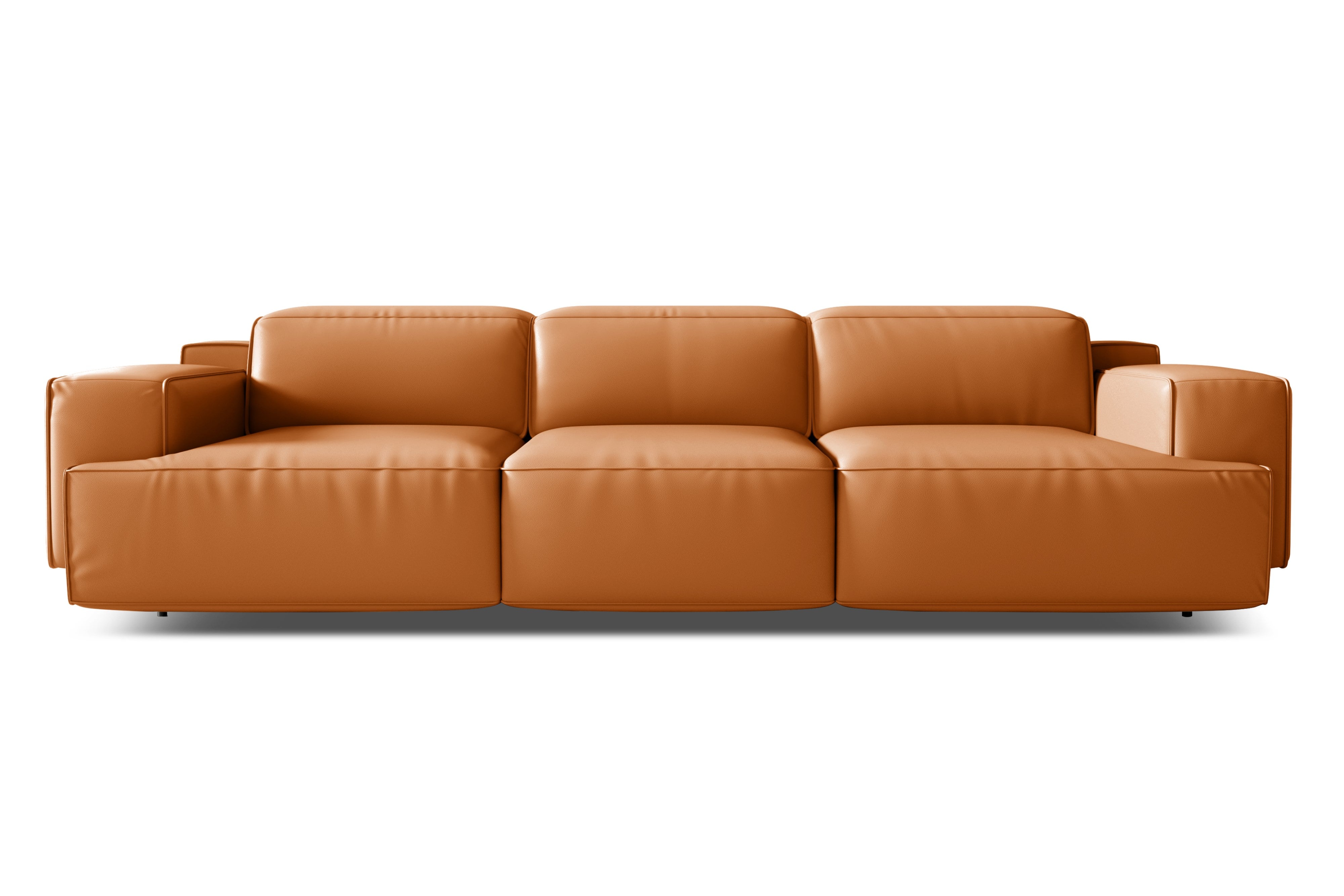 Valencia Valentina Leather Three Seats Recliner Sofa, Cognac