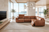 Valencia Valentina Distressed Leather Corner Recliner Sectional Sofa