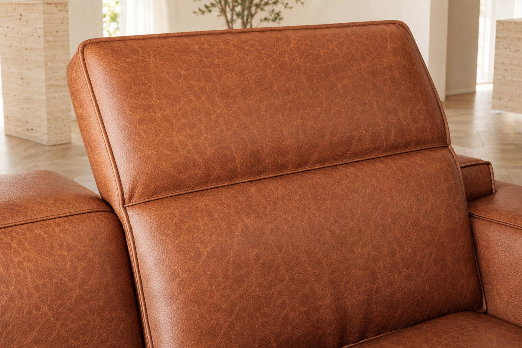 Valencia Valentina Distressed Leather Corner Recliner Sectional Sofa