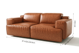 Valentina recliner Sofa in distressed Italian aniline leather