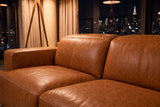 Valentina recliner Sofa in distressed Italian aniline leather