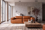 Valentina recliner Sofa in distressed Italian aniline leather