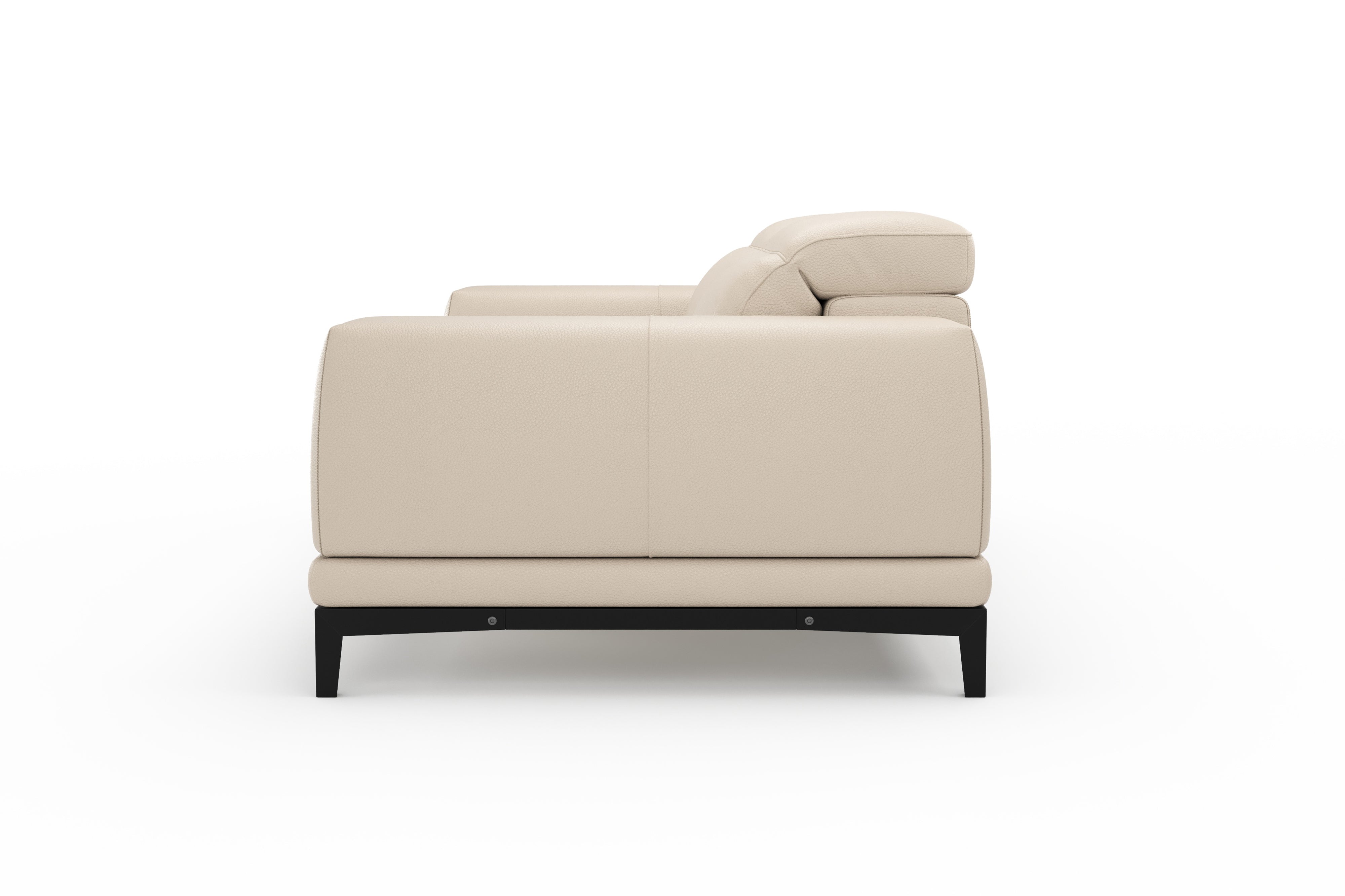 Valencia Valletta Top Grain Leather Loveseat Sofa, Rose Beige