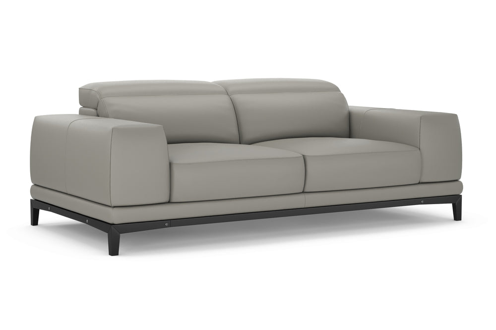 Valencia Valletta Top Grain Leather Loveseat Sofa, Grey