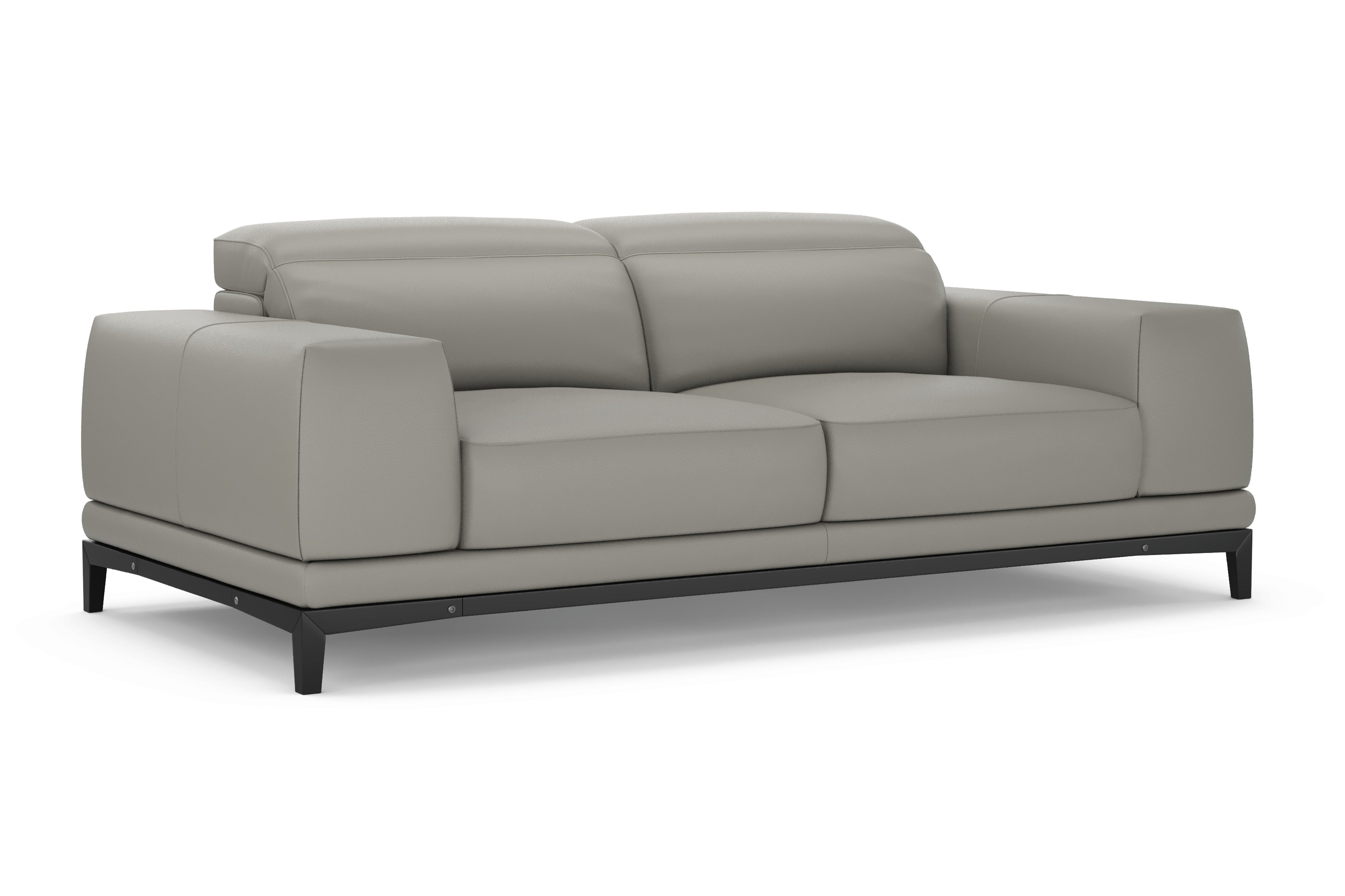 Valencia Valletta Top Grain Leather Loveseat Sofa, Grey