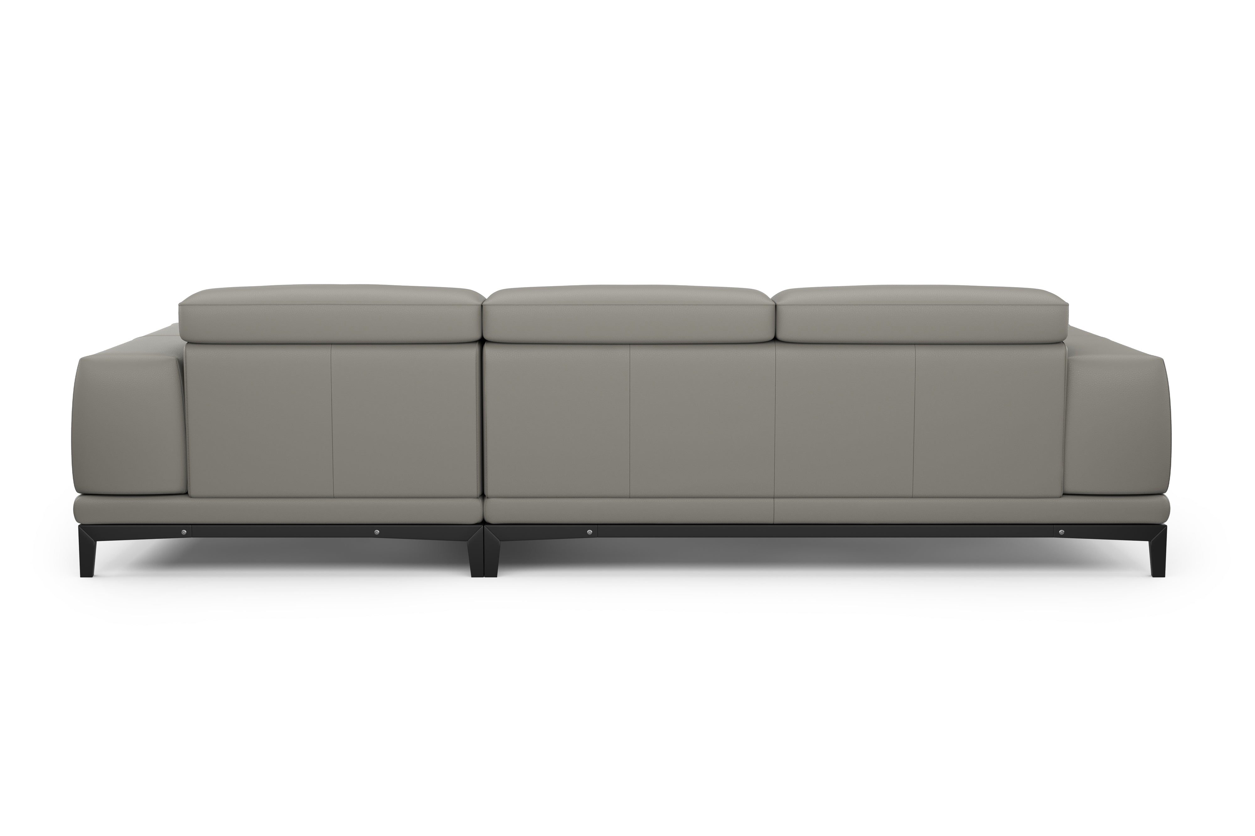 Valencia Valletta Top Grain Leather Three Seats with Right Chaise Sofa, Grey