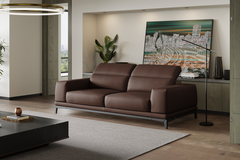 Valencia Valletta Top Grain Leather Wide Seats, Dark Brown