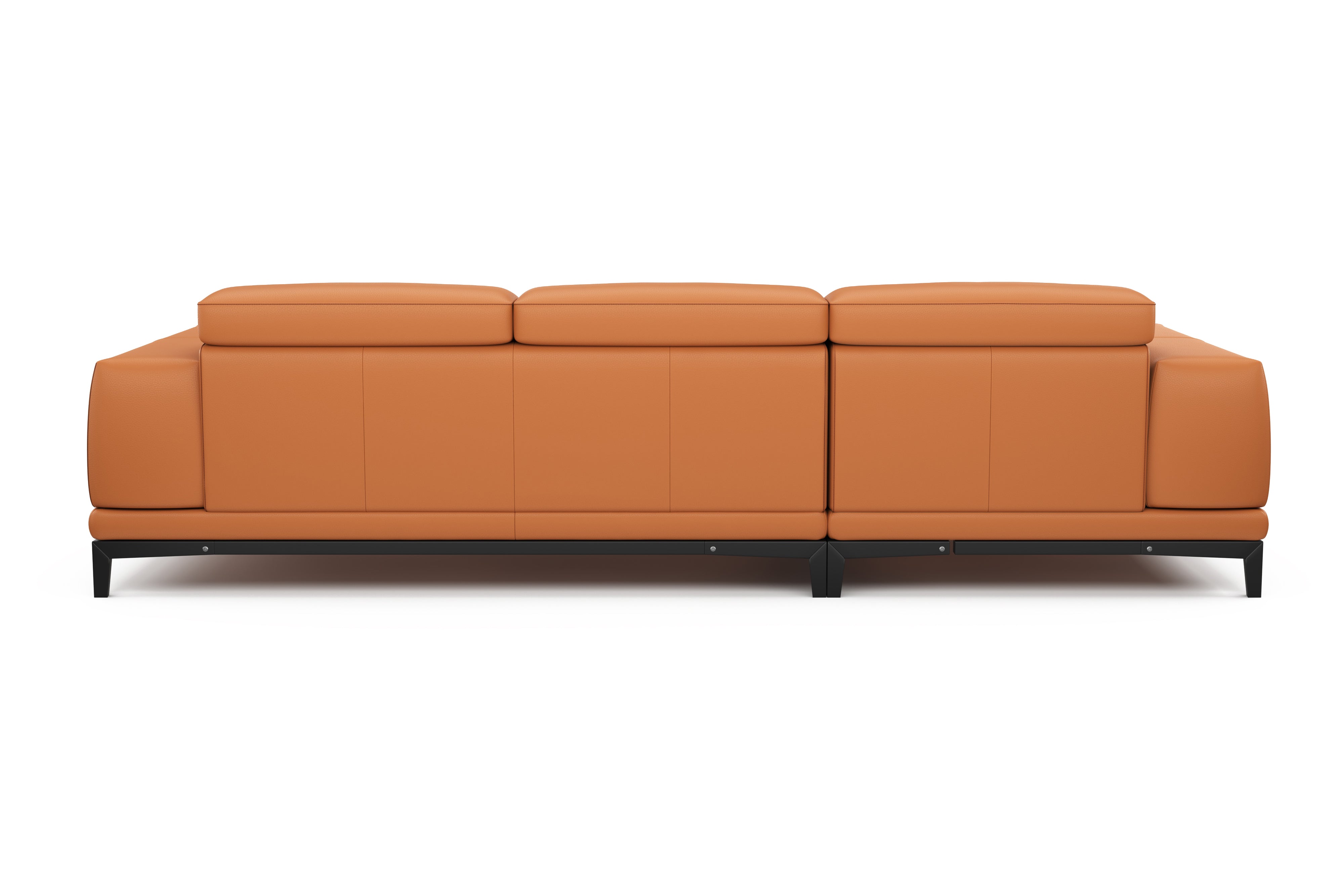 Valencia Valletta Top Grain Leather Three Seats with Left Chaise Sofa, Cognac