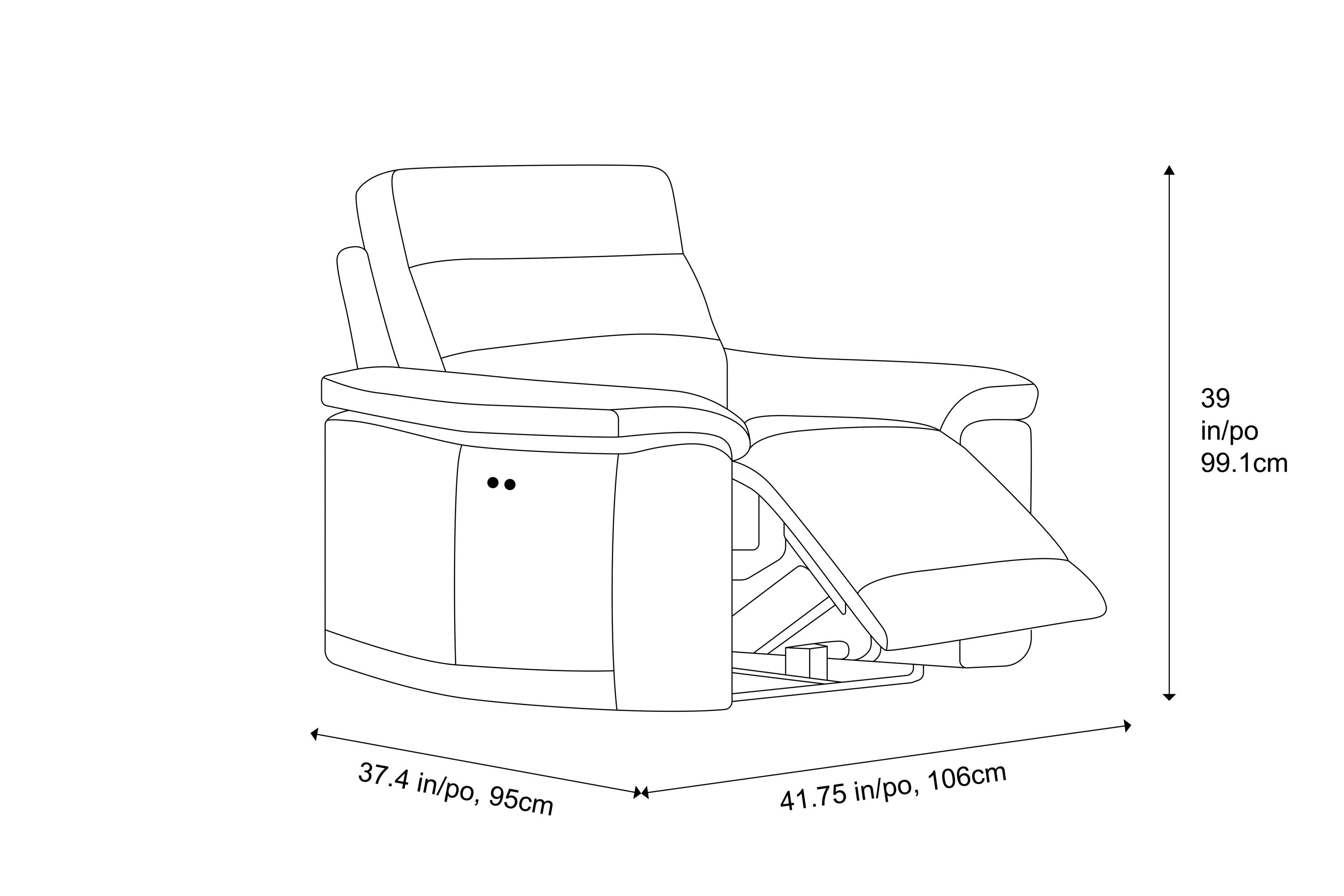 Valencia Vivian Top Grain Leather Recliner Seat, Winter White