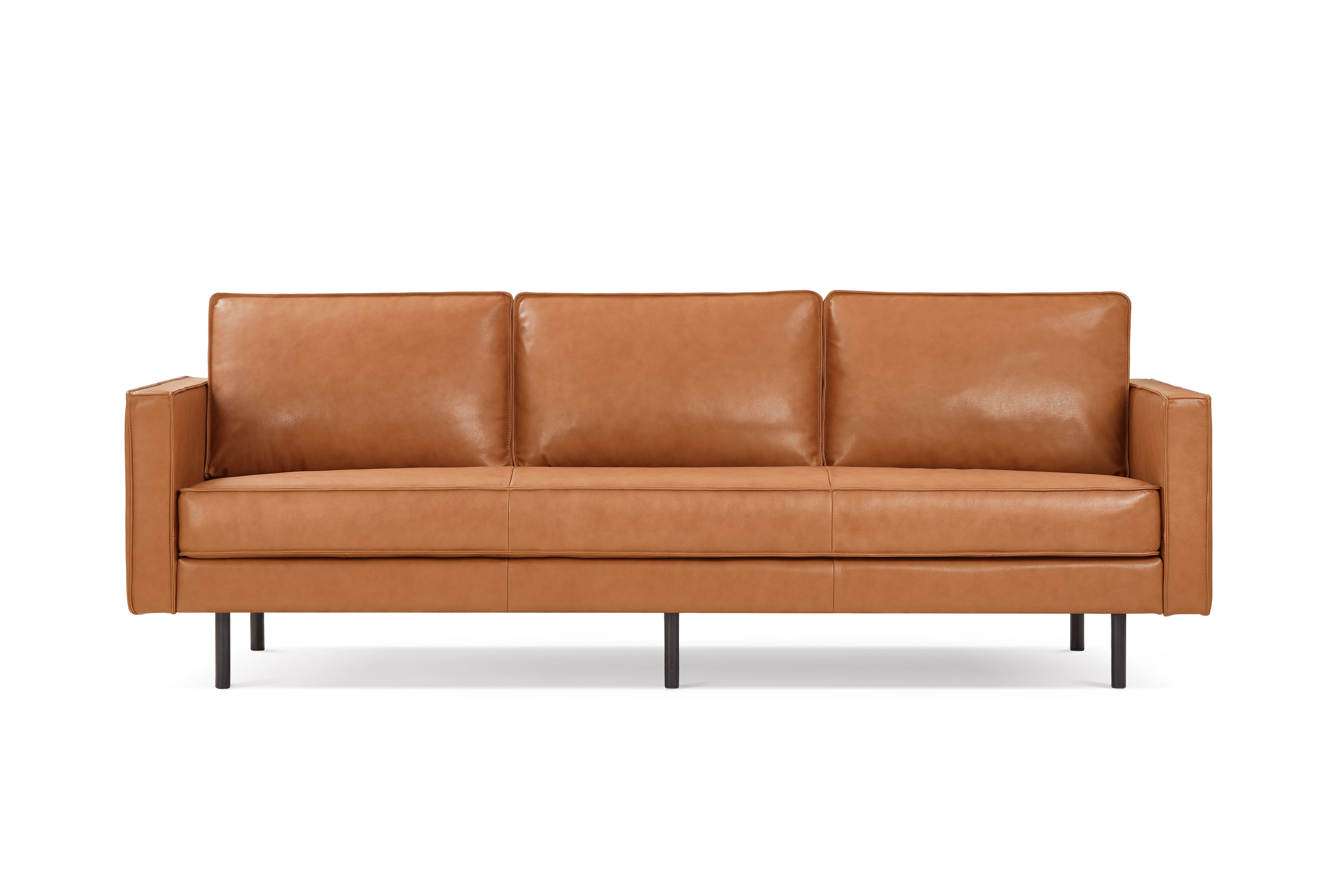 Valencia Varese Top Grain Leather Three Seats Sofa, Cognac