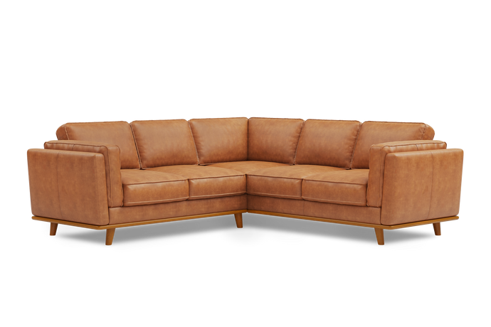 Valencia Artisan L-shape Leather Sectional Sofa, Coganc