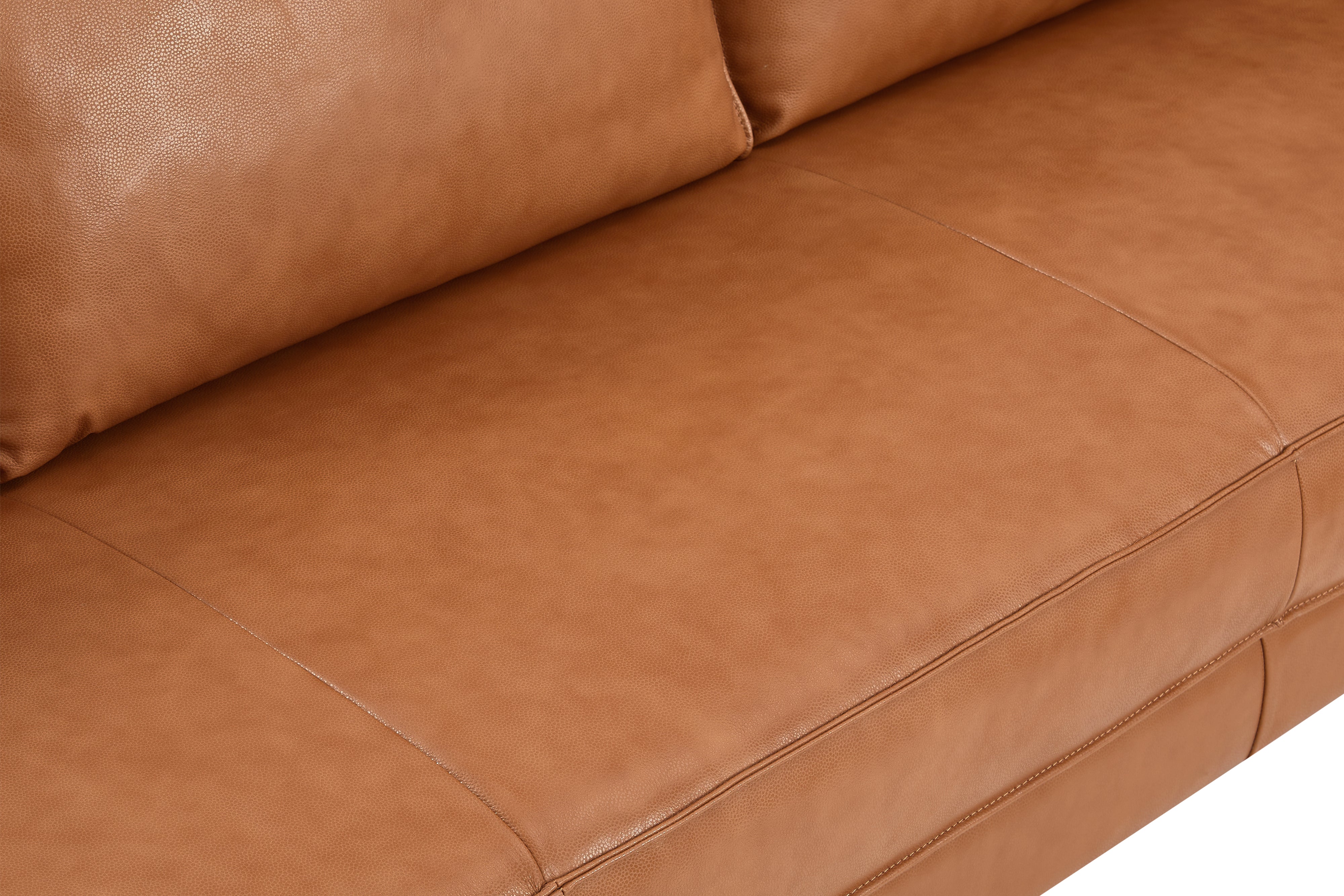 Valencia Varese Top Grain Leather Three Seats Sofa, Cognac