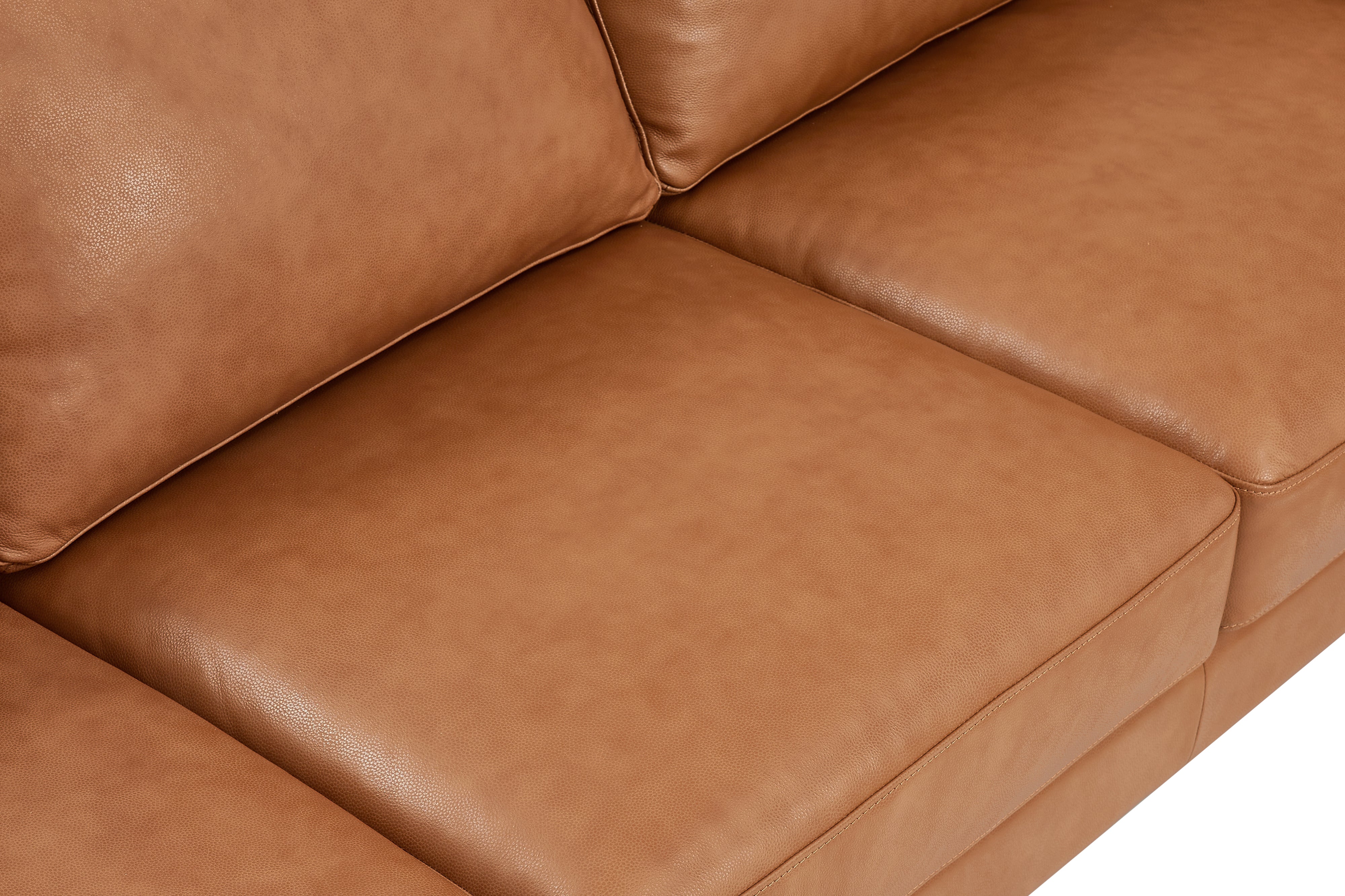 Valencia Grosseto Top Grain Leather Three Seats Sofa, Cognac