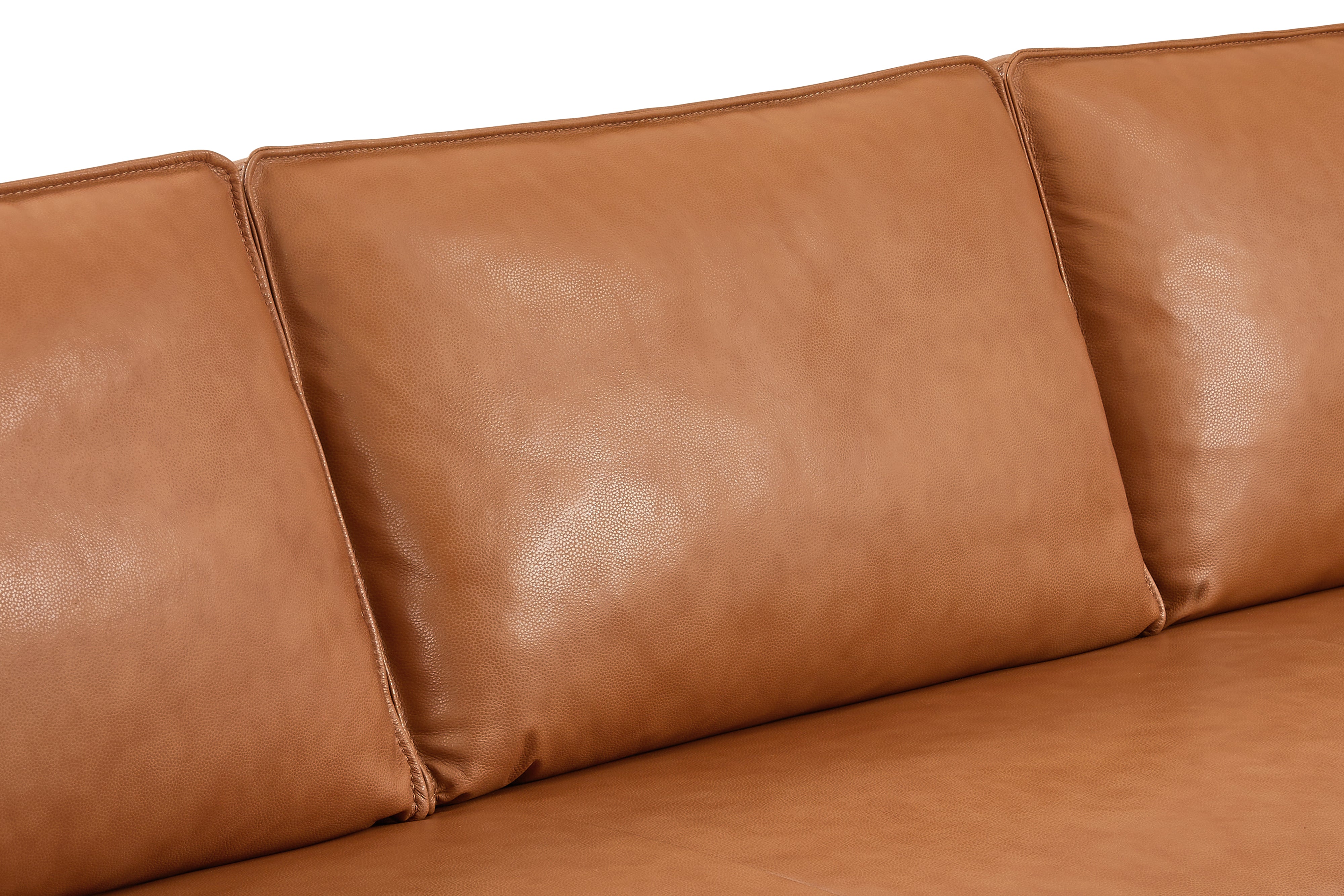 Valencia Varese Top Grain Leather Three Seats Sofa, Cognac