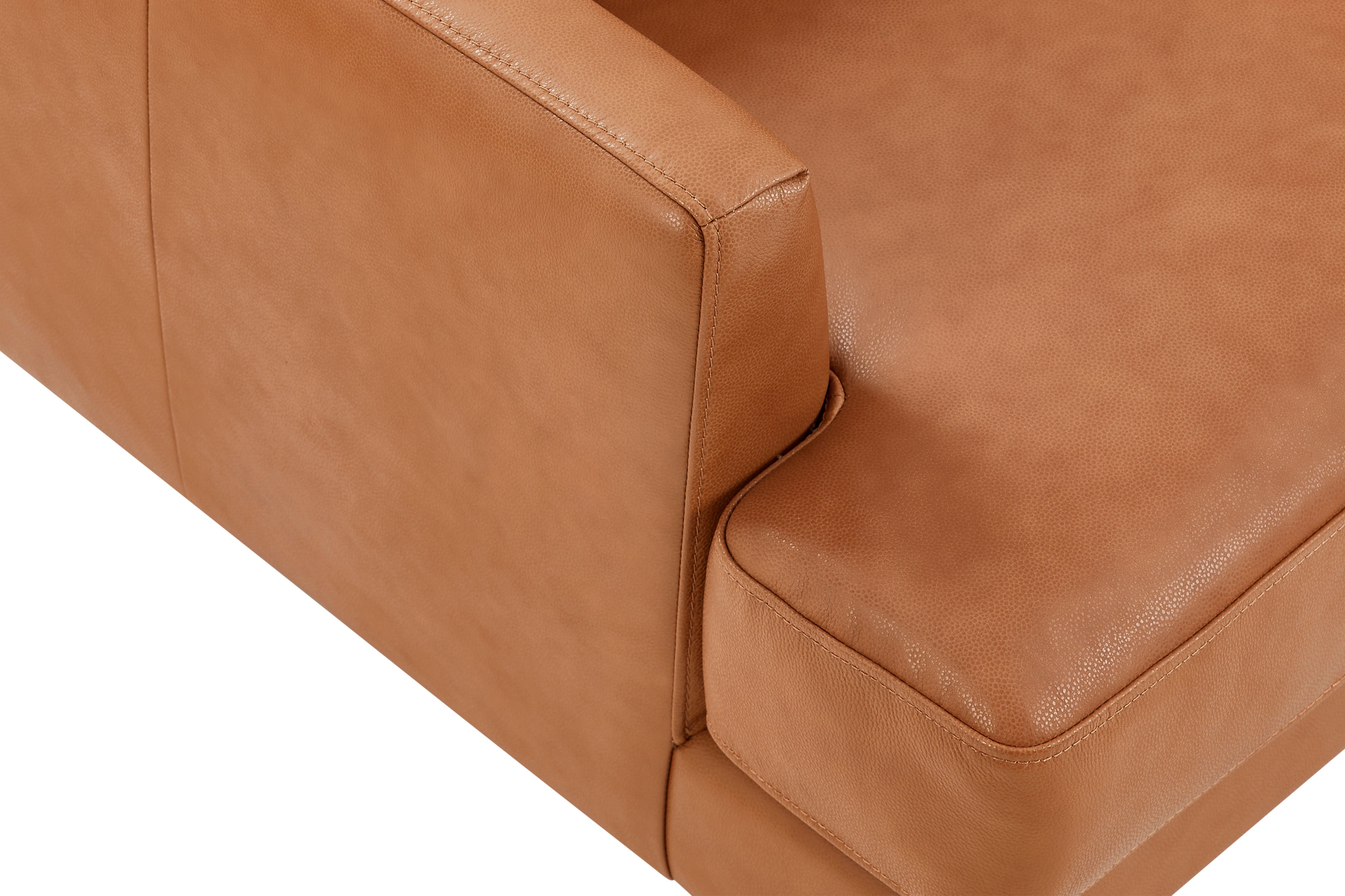 Valencia Grosseto Top Grain Leather Three Seats Sofa, Cognac