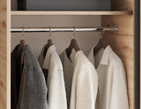 Emerio Mirrored 2 Sliding Door Freestanding Wardrobe - Maple Oak