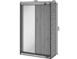 Emerio Mirrored 2 Sliding Door Freestanding Wardrobe - Maple Oak