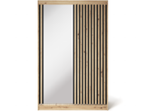 Emerio Mirrored 2 Sliding Door Freestanding Wardrobe - Maple Oak