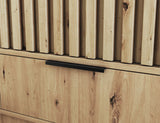 Voodi II Oak Wood Paneled Free Standing Wardrobe - Light Artisan Oak