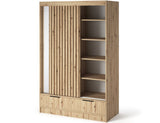 Voodi II Oak Wood Paneled Free Standing Wardrobe - Light Artisan Oak